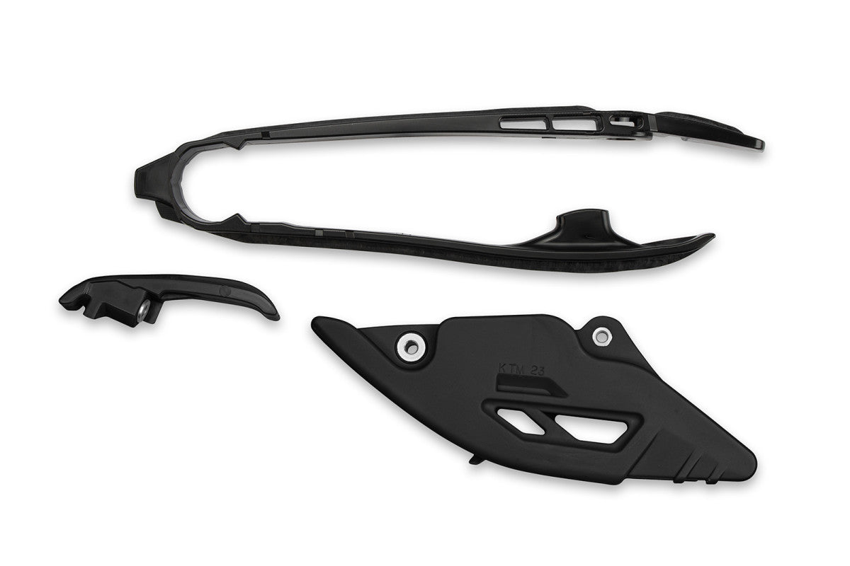 UFO Chain Slider & Guide Kit KTM Husqvarna Gas Gas SX SXF TC FC EXC EXCF TE FE MC MCF EC ECF 2025 - 2027, Black