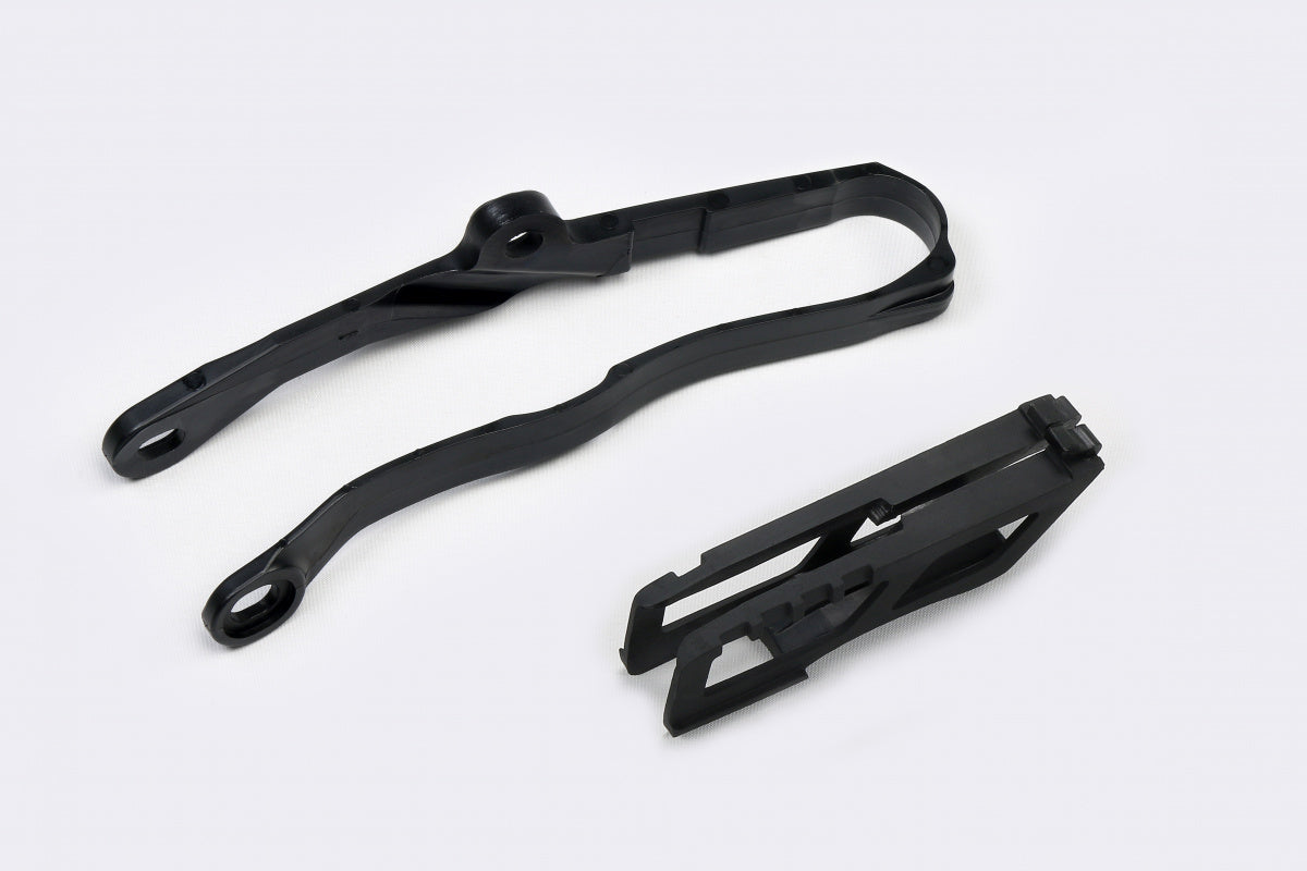 UFO Chain Slider & Guide Kit Kawasaki KX 250 2021 - 2027 KX 450 2019 - 27, Black