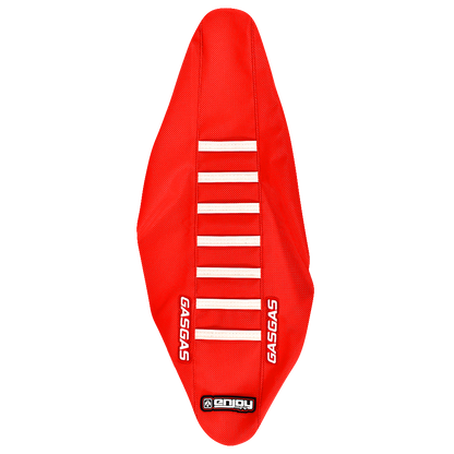 Enjoy Manufacturing Gas Gas seat cover MC 50 2021 - 2022 Ribbed Logo, Red / White
