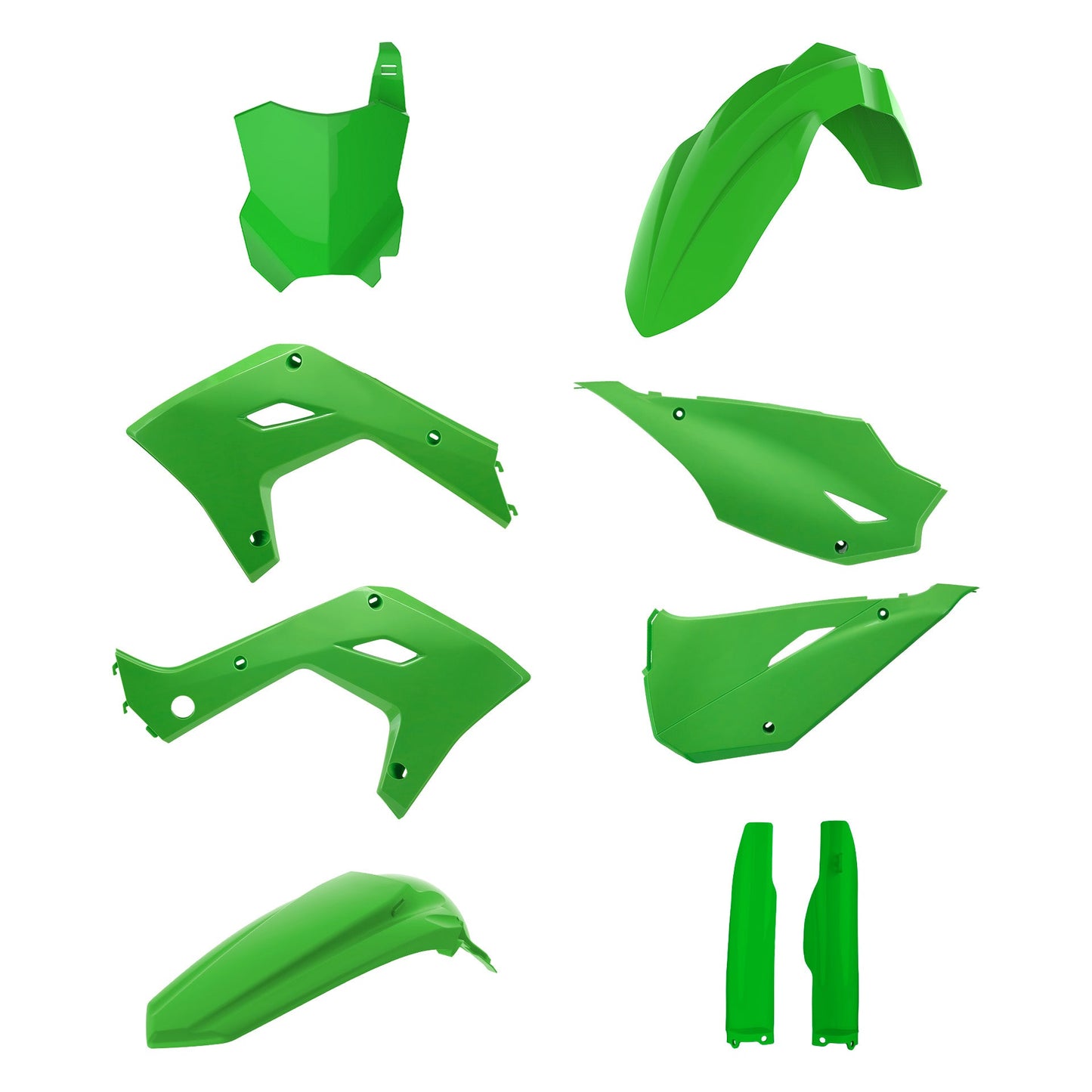 Polisport Kawasaki Plastic Kit KX 125 KX 250 2004 - 2008 Restyle 2026, Green