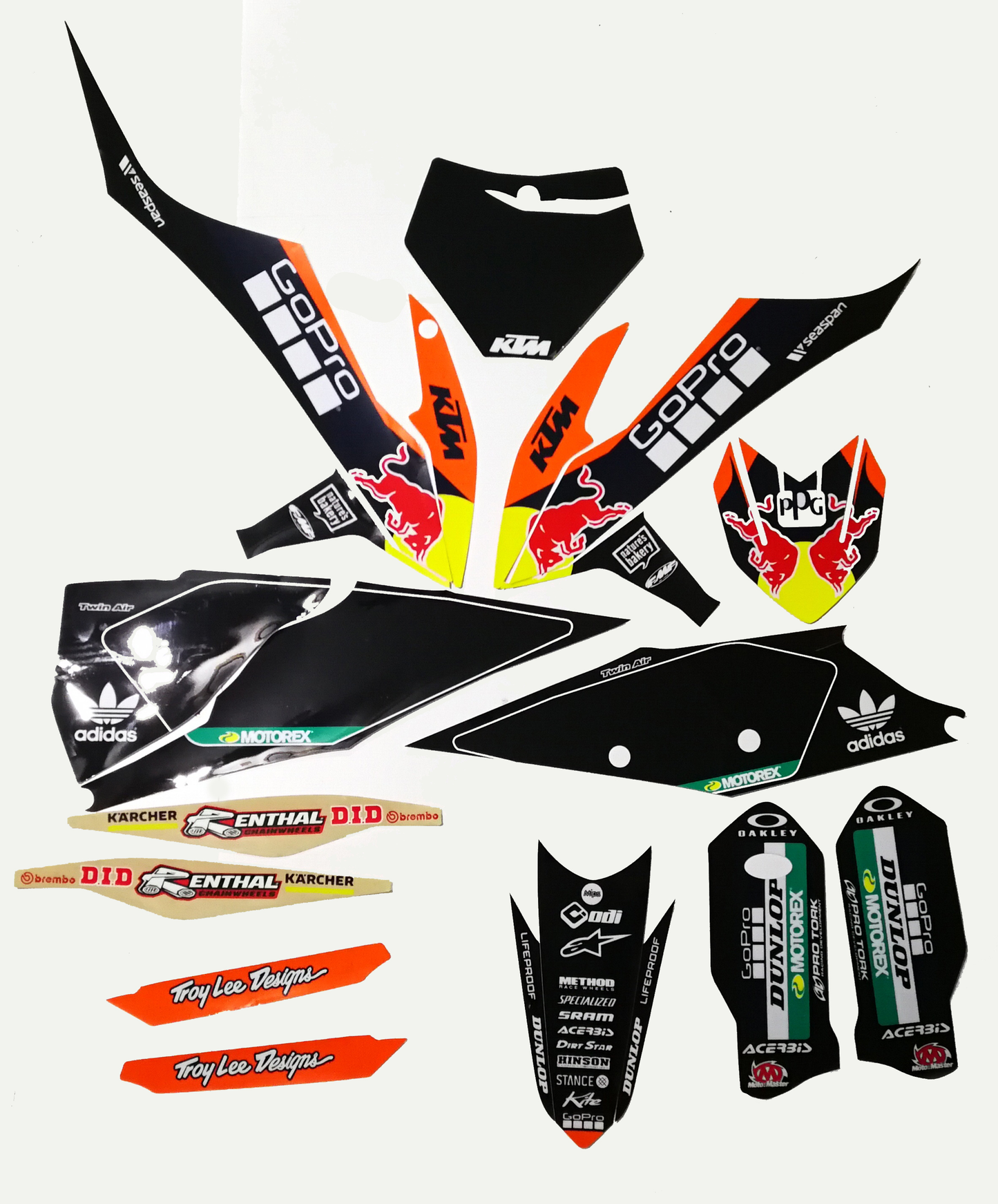 Enjoy Manufacturing KTM Graphics Kit SX SXF 2019 - 2022, Troy Lee Designs GoPro Black
