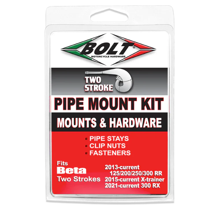 Bolt Motorcycle Hardware Beta 2 Stroke Pipe Mounts RR 2013 - 2024 X Trainer 2015 - 24 RX 300 2021 - 24