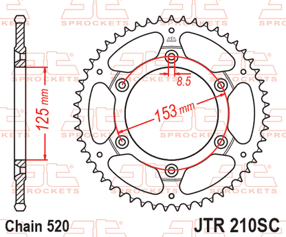 JT Sprockets Steel Rear Sprocket Honda CR 125 1983 - 2007 CR 250 1984 - 07 CR 500 84 - 2001 CRF 250 R 2004 - 2025 CRF 450 R 2002 - 25 Beta RR Enduro 2013 - 2021, 50T