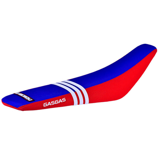 Enjoy Manufacturing Gas Gas seat cover MC 85 2025 Ribbed Logo, Red / Blue TLD