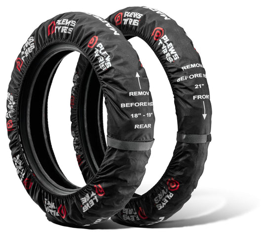 Plews Tyres - Factory Tyre Wraps - size 12" front  - 19" / 18" rear