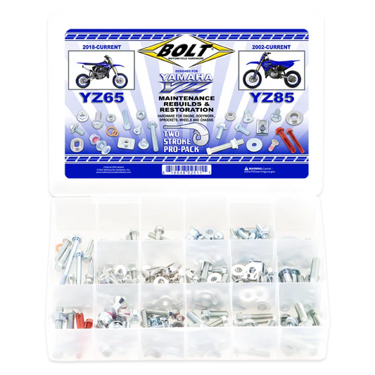 Bolt Motorcycle Hardware YAMAHA 2 STROKE Pro Pack Bolt Kit YZ 65 2018 - 2025 YZ 85 2002 - 25