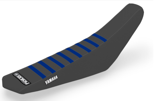Enjoy Manufacturing Yamaha Seat Cover YZ 85 2022 - 2027 Ribbed Logo, Black / Blue