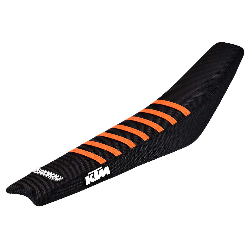 Enjoy Manufacturing KTM Seat Cover SX 85 2025 Ribbed Logo, Black / Orange