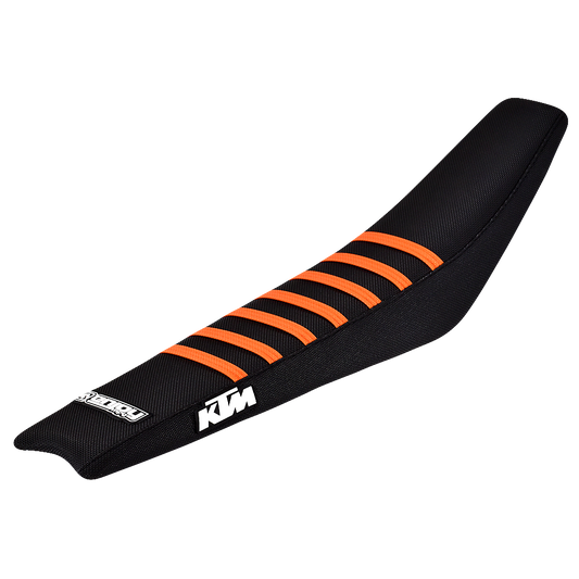 Enjoy Manufacturing KTM Seat Cover SX 65 2024 - 2025 Ribbed Logo, Black Orange