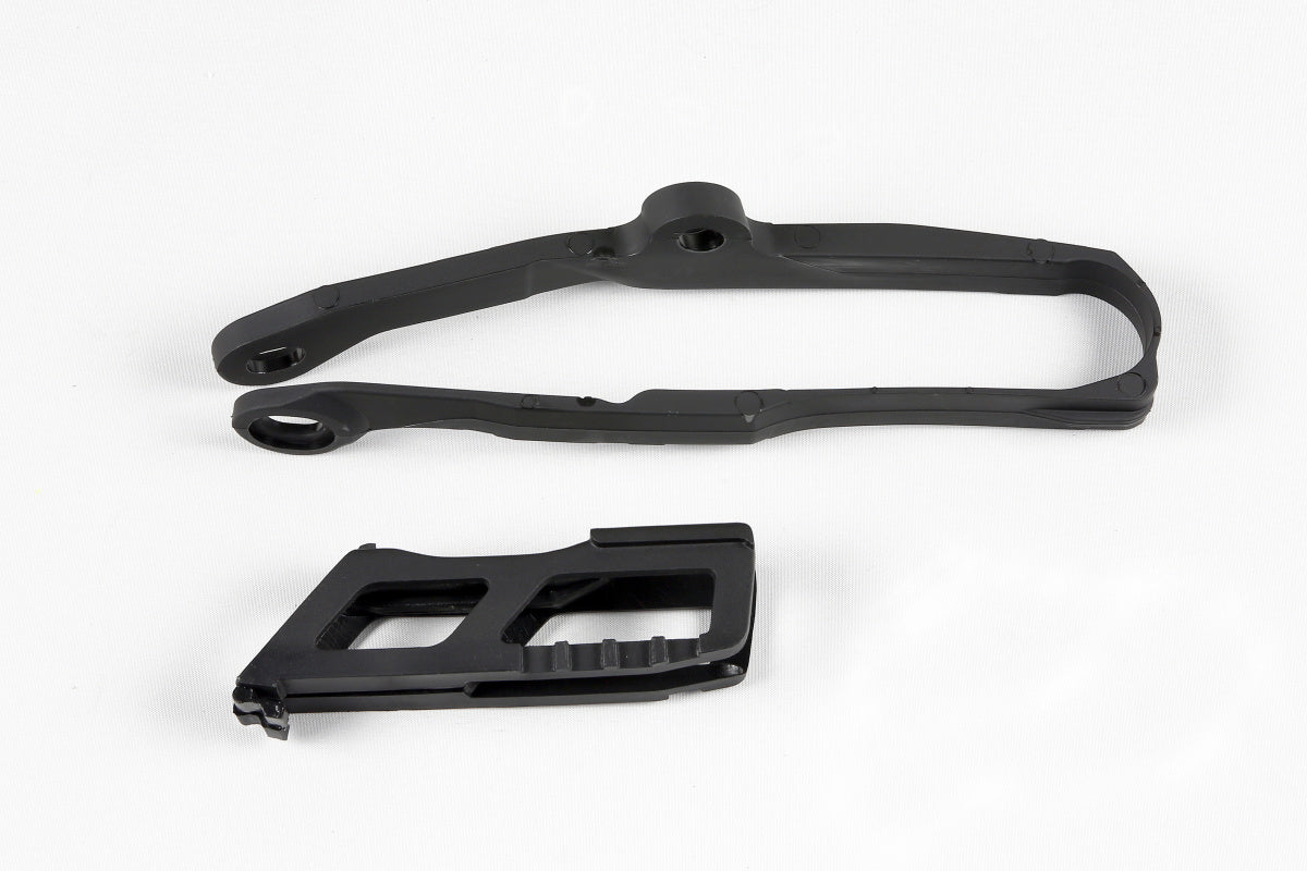 UFO Chain Slider & Guide Kit Kawasaki KXF 250 2017 - 2020 KXF 450 2016 - 2018, Black