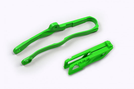 UFO Chain Slider & Guide Kit Kawasaki KX 250 2021 - 2027 KX 450 2019 - 27, Green