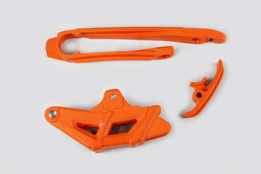 UFO Chain Slider & Guide Kit KTM EXC EXCF 2012 - 2023, Orange