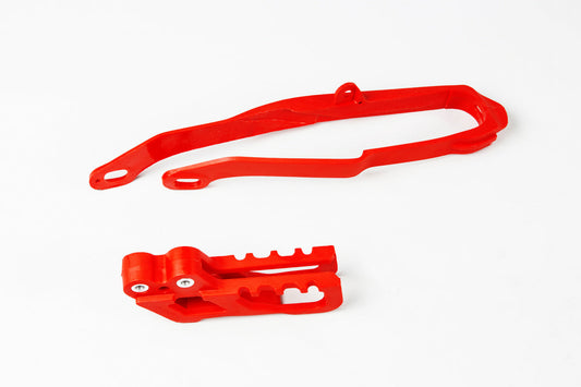 UFO Chain Slider & Guide Kit Honda CR 125 CR 250 2000 - 2004 CRF 250 R 04 ONLY CRF 450 R 2002 - 04, Red