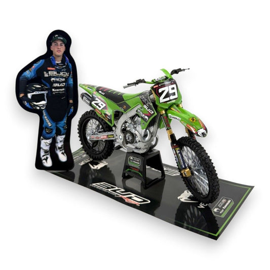 New Ray Toys 1:12 Francisco Garcia Bud Racing Kawasaki KXF Toy Model